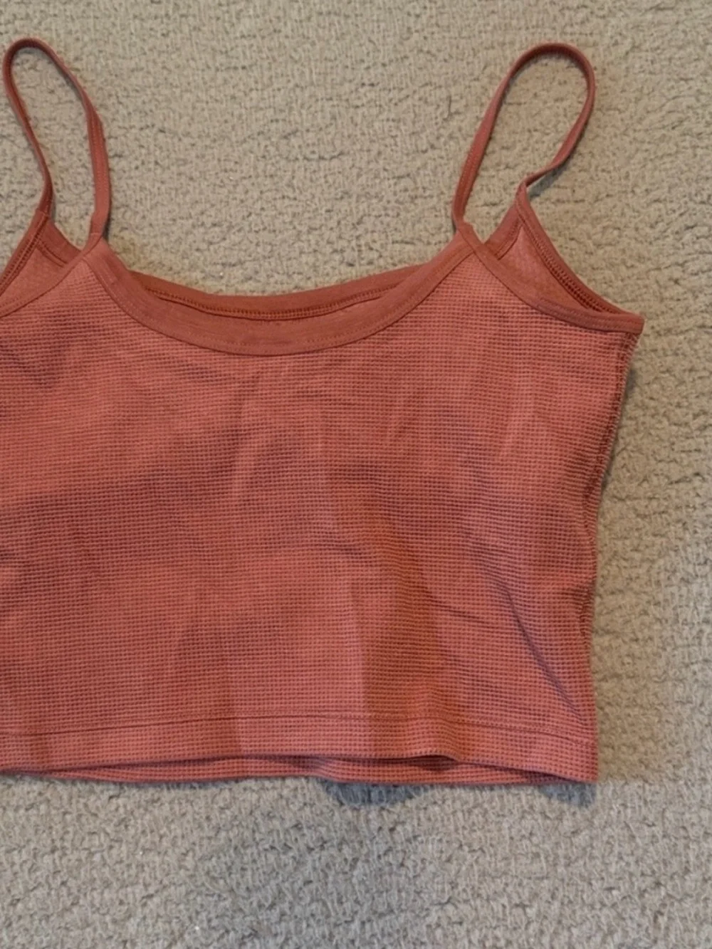 Vuori Waffle Knit Rust-Colored Cami Tank - Picture 2 of 5